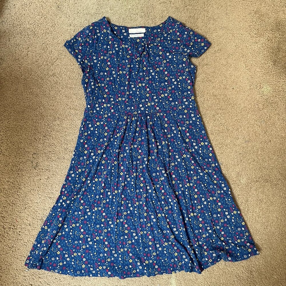 Seasalt Cornwall Blue Floral A-Line Dress | UK 12 (Fits US 8–10)